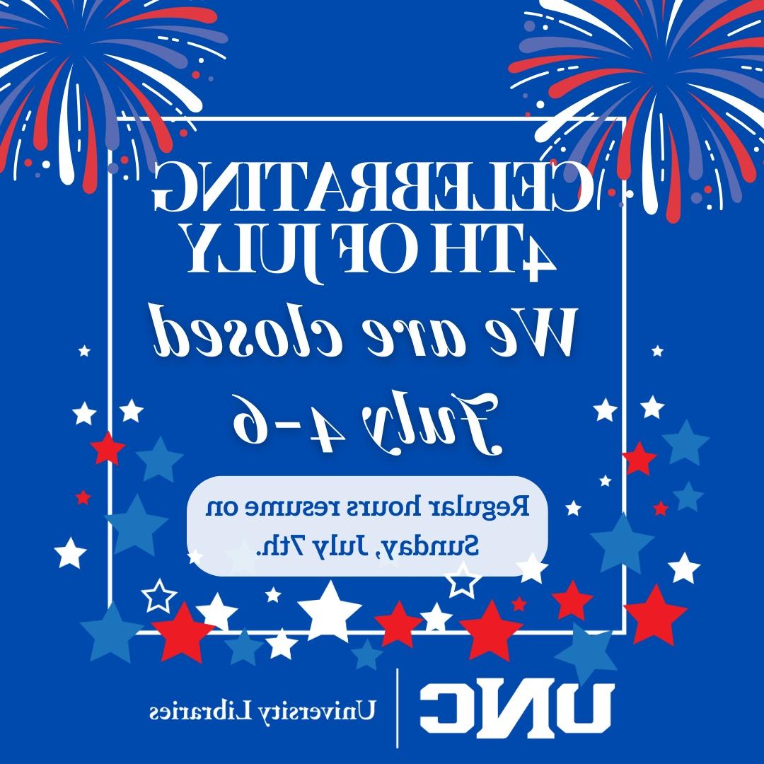 University Libraries closed July 4-6